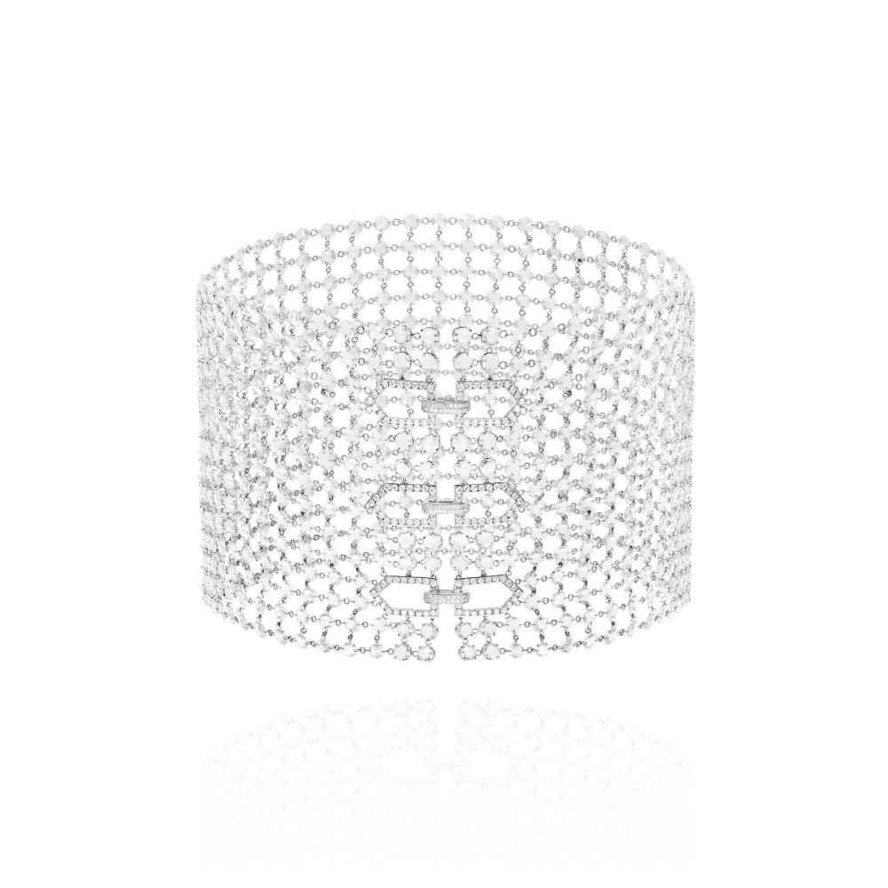 Necklace, 18-carat white gold with diamonds