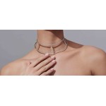 Choker, 18-carat white gold with diamonds and yellow diamonds