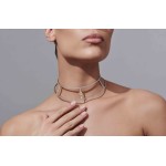 Choker, 18-carat white gold with diamonds and yellow diamonds