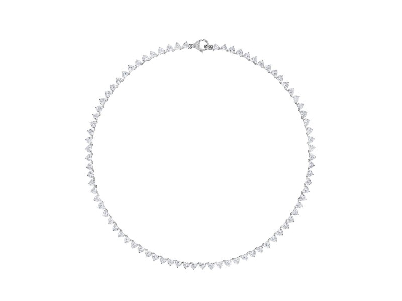 Necklace, 18-carat white gold with diamonds