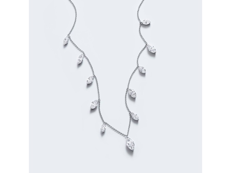 Necklace, 18-carat white gold with diamonds