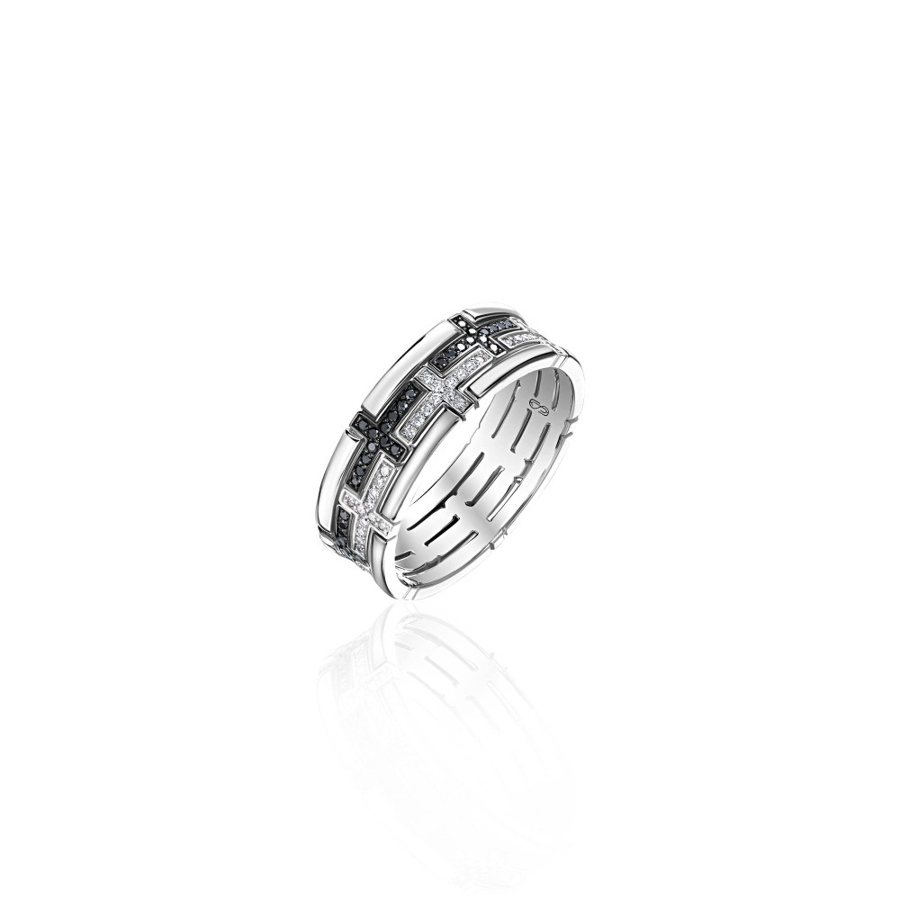 Ring 18-carat White gold with diamonds