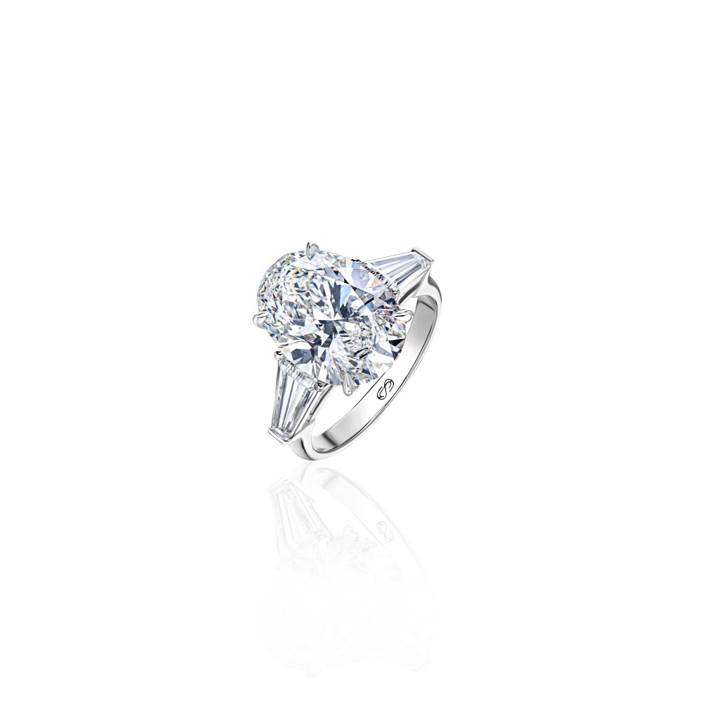 Ring 18-carat White gold with diamonds
