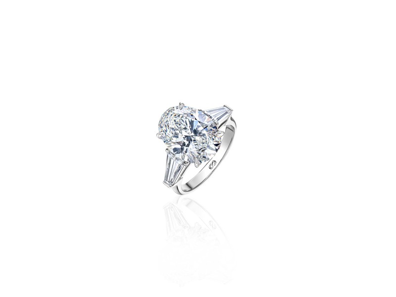 Ring 18-carat White gold with diamonds