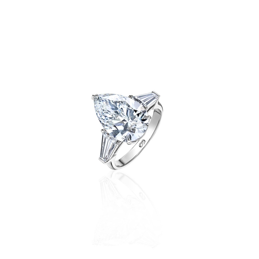 Ring 18-carat White gold with diamonds