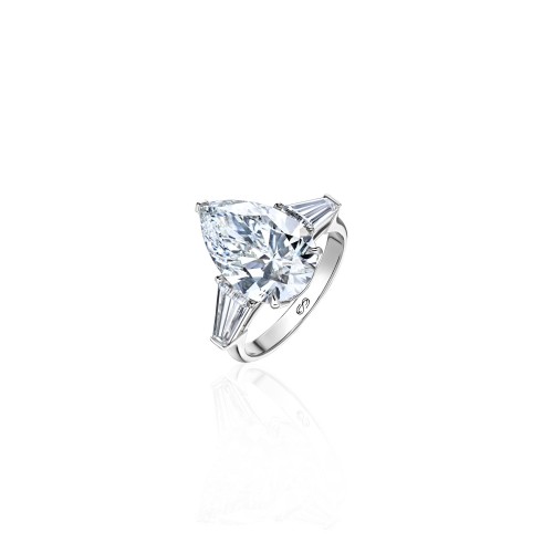 Ring 18-carat White gold with diamonds