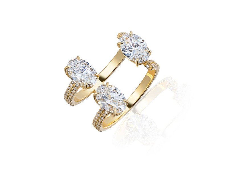 Ring, 18-carat yellow gold with diamonds