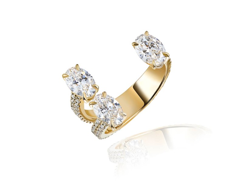 Ring, 18-carat yellow gold with diamonds