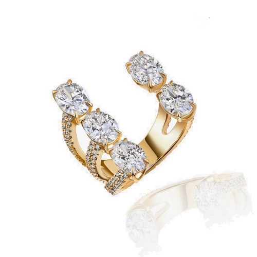 Ring, 18-carat yellow gold with diamonds Ring, 18-carat yellow gold with diamonds