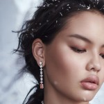 Earrings, 18-carat white gold with diamonds