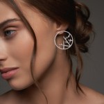 Earrings, 18-carat white gold with diamonds