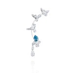 Kaff earring, 18-carat white gold with blue diamonds