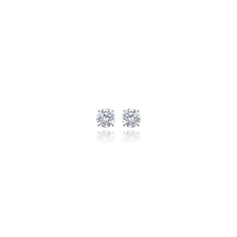 Stud earrings, 18-carat white gold with diamonds
