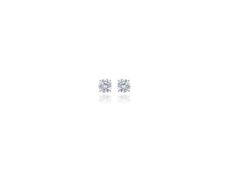 Stud earrings, 18-carat white gold with diamonds