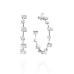 Earrings, 18-carat white gold with diamonds